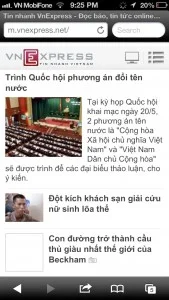 vnexpress mobile site