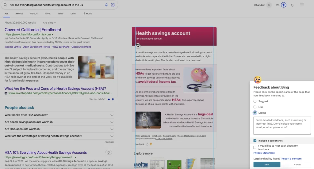 bing chat is gathering feedback on the right hand side answers feb 2023