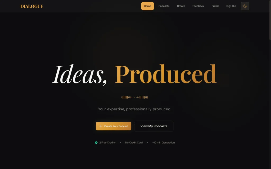 DIALØGUE v2 home page design