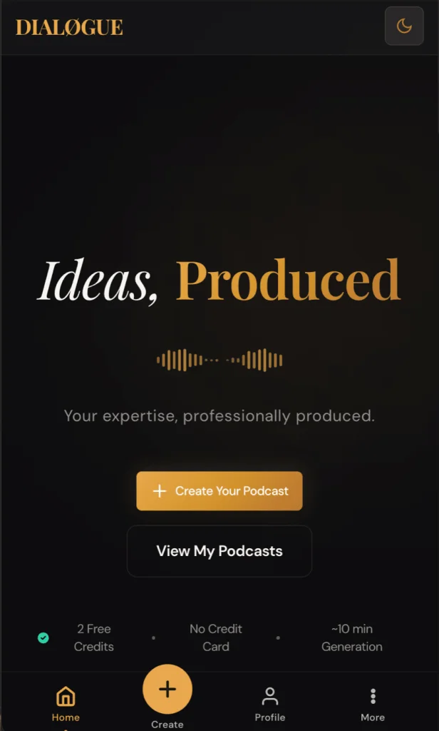Dialogue mobile first UI