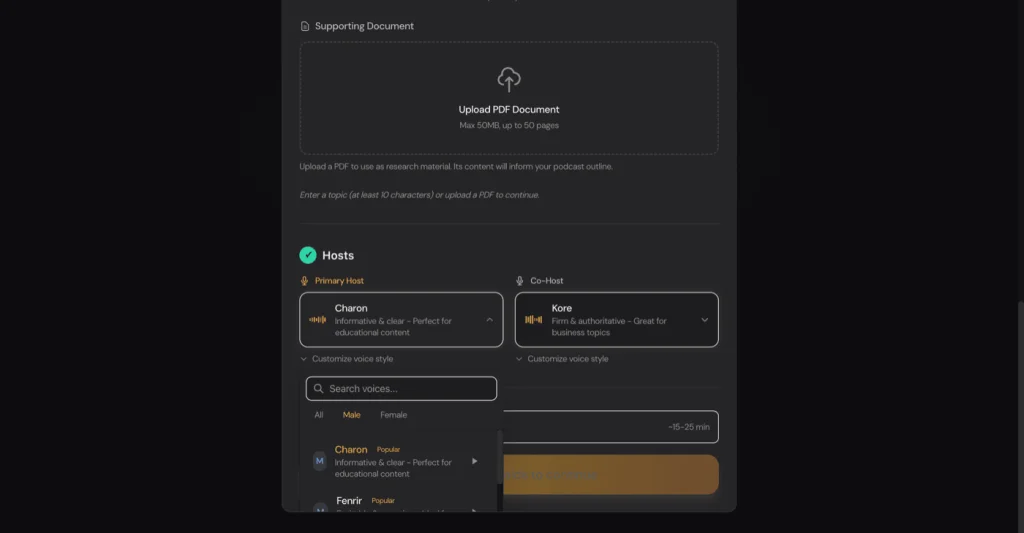 DIALØGUE voice selector